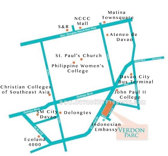 Verdon Parc Davao Vicinity Map
