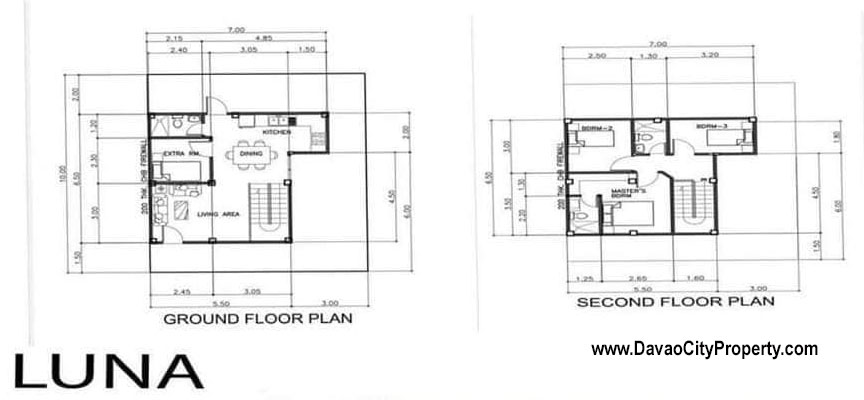 luna floor plan the prestige subdivision house and lot for sale in cabantian davao city